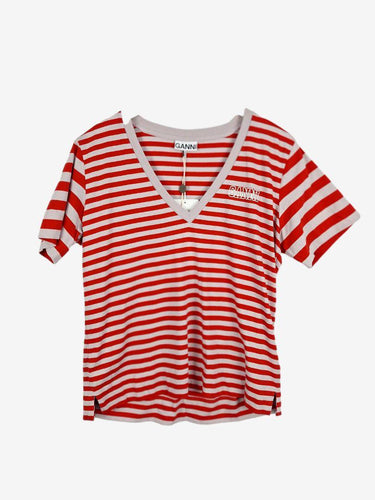Ganni High Risk Red Striped T-shirt Size M by SwapUp-Online Second Hand Store-Online Thrift Store