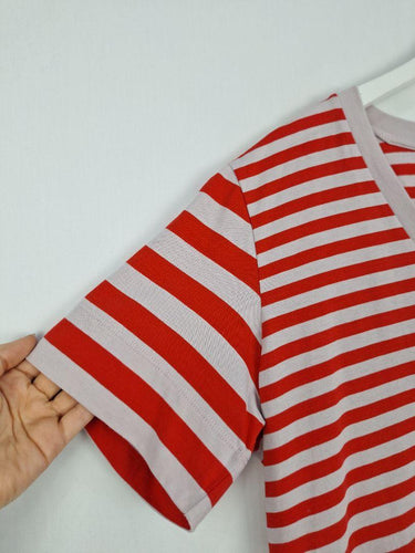 Ganni High Risk Red Striped T-shirt Size M by SwapUp-Online Second Hand Store-Online Thrift Store