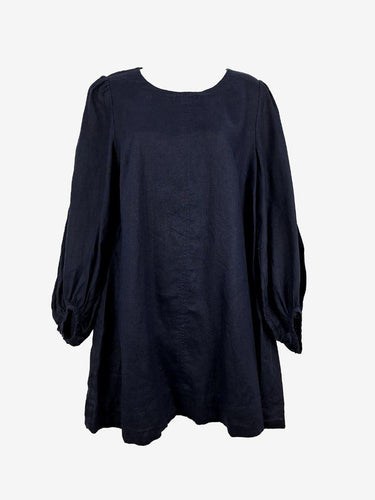 Seed Navy Puff Sleeved Mini Dress Size 10 by SwapUp-Online Second Hand Store-Online Thrift Store