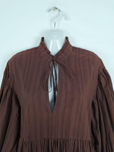Shona Joy Chocolate Ella Balloon Sleeve Mini Dress Size 10 by SwapUp-Online Second Hand Store-Online Thrift Store