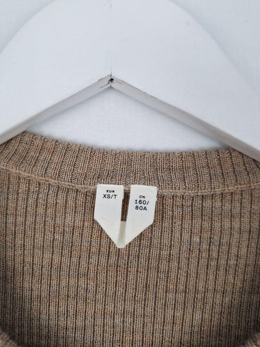 Arket Mocha Fitted Crew Neck Staple Jumper Size XS by SwapUp-Online Second Hand Store-Online Thrift Store