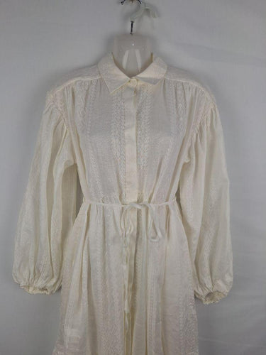 Shona Joy Elegant Cosmo Embroidered Puffy Sleeves Midi Dress Size 6 by SwapUp-Online Second Hand Store-Online Thrift Store
