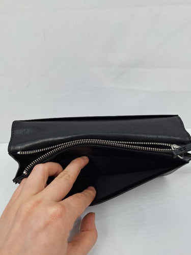 Navy Textured Multi Compartment Wallet Wallet Size None by SwapUp-Online Second Hand Store-Online Thrift Store
