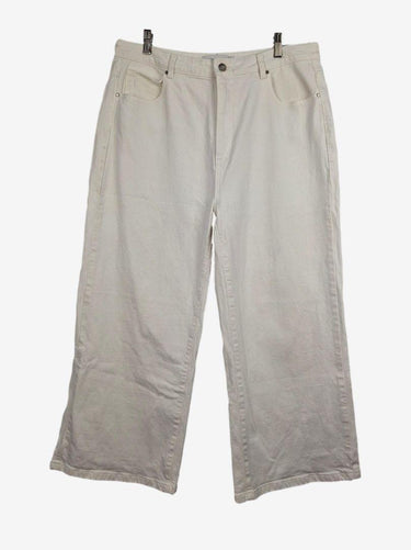 Witchery White Straight Leg Denim Pants Size 16 by SwapUp-Online Second Hand Store-Online Thrift Store