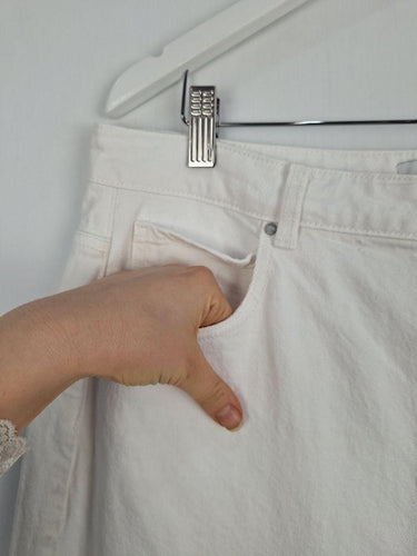 Witchery White Straight Leg Denim Pants Size 16 by SwapUp-Online Second Hand Store-Online Thrift Store