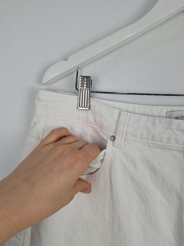 Witchery White Straight Leg Denim Pants Size 16 by SwapUp-Online Second Hand Store-Online Thrift Store