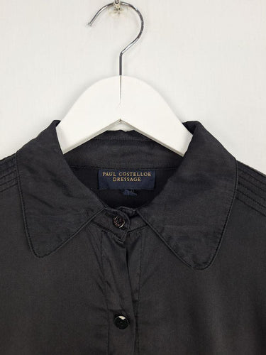 Paul Costelloe Silk Blend Classy Black Collared Shirt Size 12 by SwapUp-Online Second Hand Store-Online Thrift Store