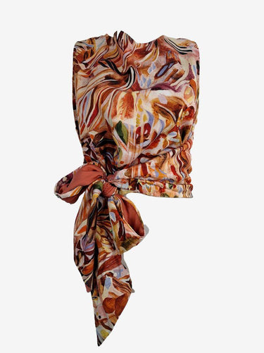 Kuwaii Painted Tied Wrap Top Size 14 by SwapUp-Online Second Hand Store-Online Thrift Store
