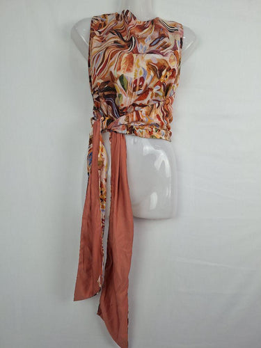 Kuwaii Painted Tied Wrap Top Size 14 by SwapUp-Online Second Hand Store-Online Thrift Store