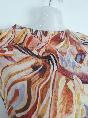 Kuwaii Painted Tied Wrap Top Size 14 by SwapUp-Online Second Hand Store-Online Thrift Store