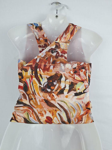 Kuwaii Painted Tied Wrap Top Size 14 by SwapUp-Online Second Hand Store-Online Thrift Store