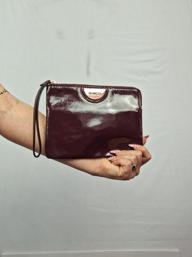 Mimco Burgundy Patent Leather Wristlet Size None by SwapUp-Online Second Hand Store-Online Thrift Store