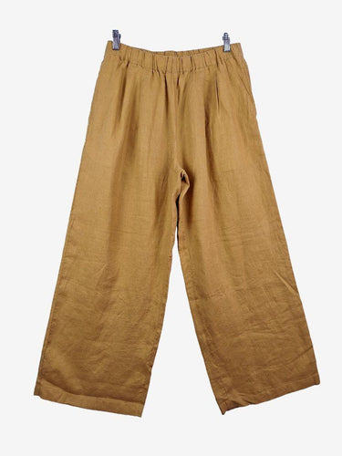 Muji Mustard Linen Wide Leg Pants Size M by SwapUp-Online Second Hand Store-Online Thrift Store