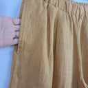 Muji Mustard Linen Wide Leg Pants Size M by SwapUp-Online Second Hand Store-Online Thrift Store