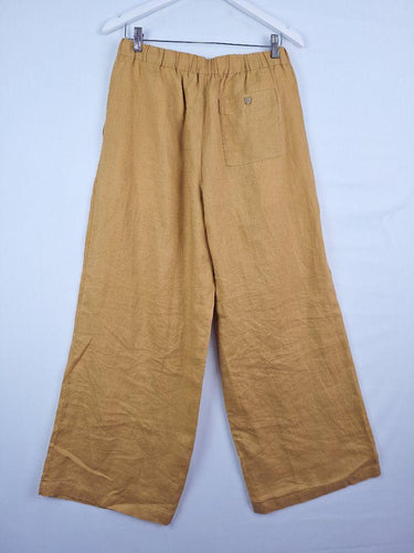 Muji Mustard Linen Wide Leg Pants Size M by SwapUp-Online Second Hand Store-Online Thrift Store