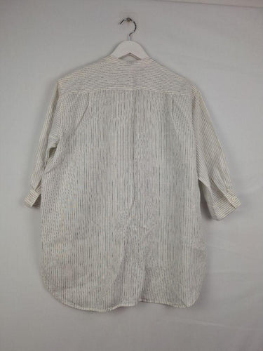Muji Collarless Striped Linen Shirt Size M by SwapUp-Online Second Hand Store-Online Thrift Store