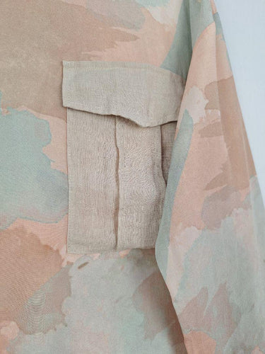 M A Dainty Faded Watercolor Silk Blouse Size 10 by SwapUp-Online Second Hand Store-Online Thrift Store