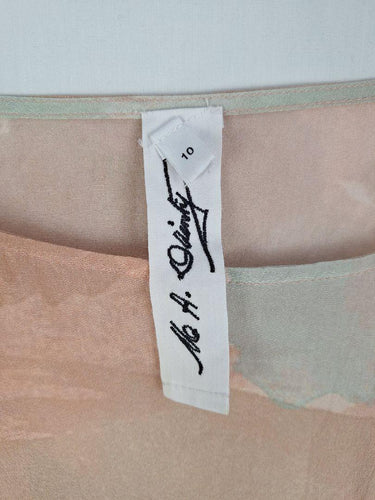 M A Dainty Faded Watercolor Silk Blouse Size 10 by SwapUp-Online Second Hand Store-Online Thrift Store