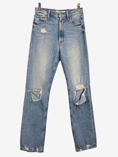Mother Superior Light Wash Distressed Denim Jeans Size 8 by SwapUp-Online Second Hand Store-Online Thrift Store