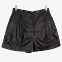 Altuzarra Leather Fancy Black Shorts Size 10 by SwapUp-Online Second Hand Store-Online Thrift Store