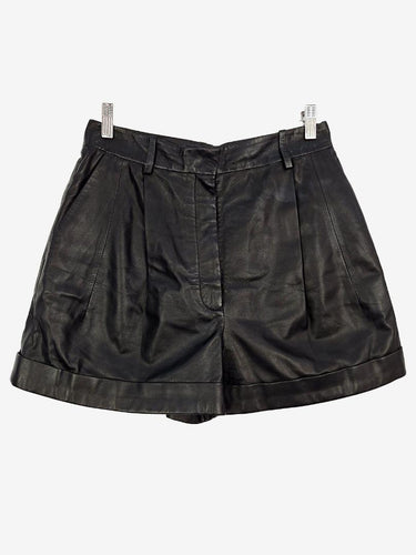 Altuzarra Leather Fancy Black Shorts Size 10 by SwapUp-Online Second Hand Store-Online Thrift Store