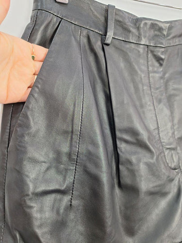 Altuzarra Leather Fancy Black Shorts Size 10 by SwapUp-Online Second Hand Store-Online Thrift Store