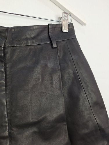 Altuzarra Leather Fancy Black Shorts Size 10 by SwapUp-Online Second Hand Store-Online Thrift Store