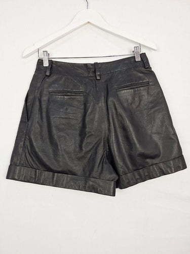 Altuzarra Leather Fancy Black Shorts Size 10 by SwapUp-Online Second Hand Store-Online Thrift Store