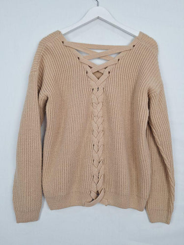 Miracle Wool Blend Lace Up Back Jumper Size S/M by SwapUp-Online Second Hand Store-Online Thrift Store