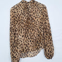 Veronica Beard Sheer Silk  Bishop Sleeve Cheeta Print Blouse Size 6 by SwapUp-Online Second Hand Store-Online Thrift Store