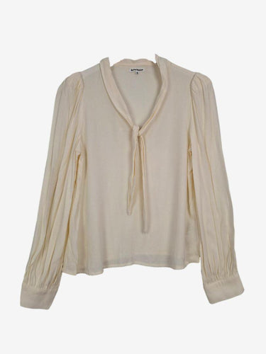 Reformation Cream Feminine Front Tie Blouse Size M by SwapUp-Online Second Hand Store-Online Thrift Store