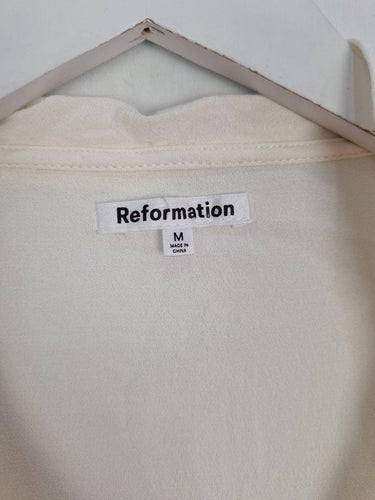 Reformation Cream Feminine Front Tie Blouse Size M by SwapUp-Online Second Hand Store-Online Thrift Store