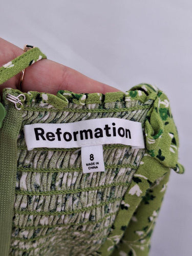 Reformation Sweet Green Picnic Style Mini Dress Size 8 by SwapUp-Online Second Hand Store-Online Thrift Store