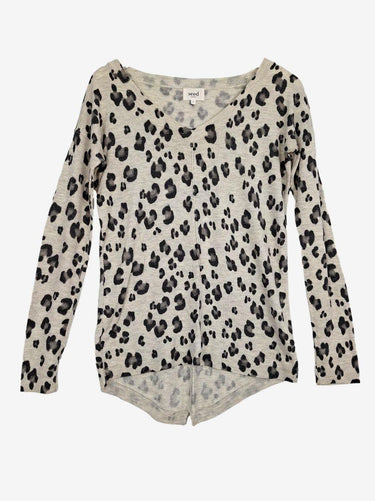 Seed Wool Blend Grey Cheeta Print Jumper Size XS by SwapUp-Online Second Hand Store-Online Thrift Store