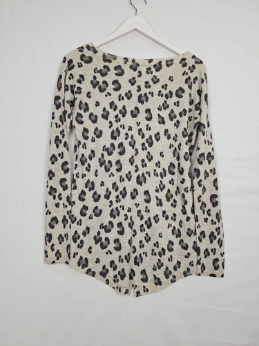 Seed Wool Blend Grey Cheeta Print Jumper Size XS by SwapUp-Online Second Hand Store-Online Thrift Store