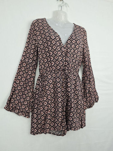 Tigerlily Boho Gold Detailing V Cut Jumpsuit Size 10 by SwapUp-Online Second Hand Store-Online Thrift Store