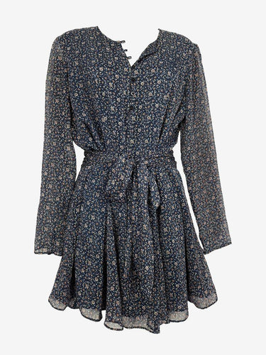 The East Order Pretty Navy Tied Floral Mini Dress Size M by SwapUp-Online Second Hand Store-Online Thrift Store