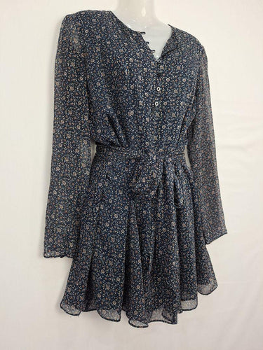 The East Order Pretty Navy Tied Floral Mini Dress Size M by SwapUp-Online Second Hand Store-Online Thrift Store