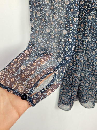 The East Order Pretty Navy Tied Floral Mini Dress Size M by SwapUp-Online Second Hand Store-Online Thrift Store