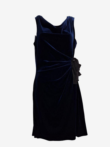 Taylor Velour Midnight Draped Cocktail Mini Dress Size 8 by SwapUp-Online Second Hand Store-Online Thrift Store
