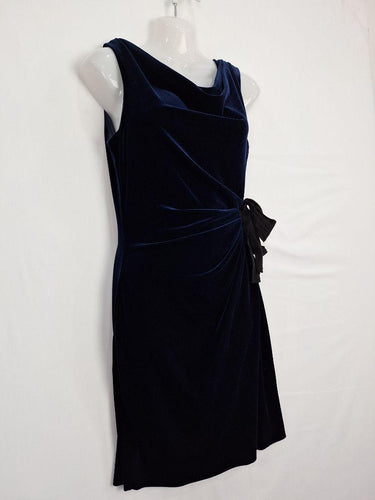 Taylor Velour Midnight Draped Cocktail Mini Dress Size 8 by SwapUp-Online Second Hand Store-Online Thrift Store