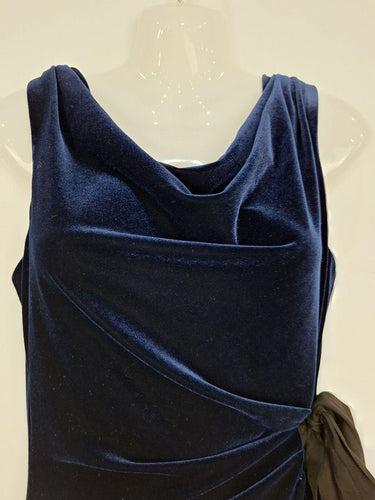 Taylor Velour Midnight Draped Cocktail Mini Dress Size 8 by SwapUp-Online Second Hand Store-Online Thrift Store