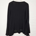 David Lawrence Sleek Black Chevron Lace Detail Cardigan Size L by SwapUp-Online Second Hand Store-Online Thrift Store