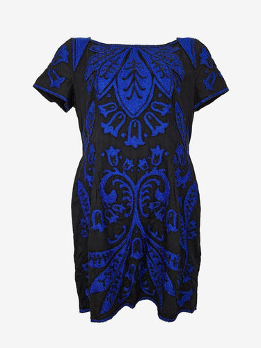 French Connection Intricate Beaded Blue Midi Dress Size 16 by SwapUp-Online Second Hand Store-Online Thrift Store