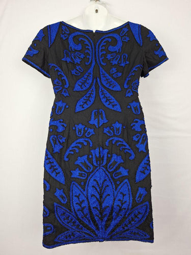 French Connection Intricate Beaded Blue Midi Dress Size 16 by SwapUp-Online Second Hand Store-Online Thrift Store