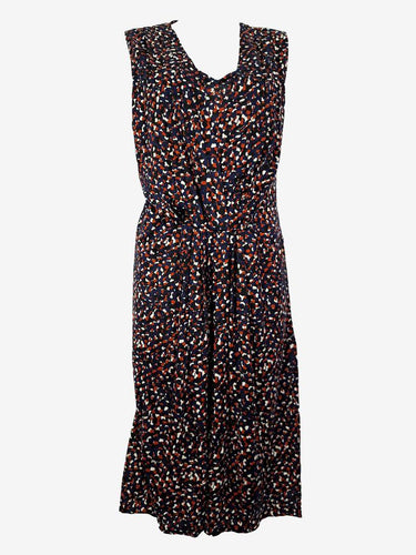 Country Road Navy and Rust Spotted Midi Dress Size L by SwapUp-Online Second Hand Store-Online Thrift Store