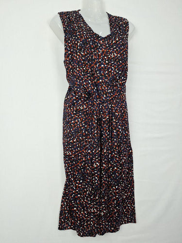 Country Road Navy and Rust Spotted Midi Dress Size L by SwapUp-Online Second Hand Store-Online Thrift Store