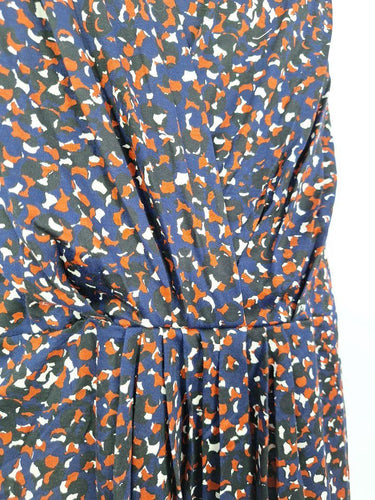 Country Road Navy and Rust Spotted Midi Dress Size L by SwapUp-Online Second Hand Store-Online Thrift Store