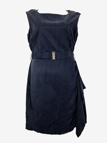 Karen Miller Navy belted Accent Back Dress Size 14 by SwapUp-Online Second Hand Store-Online Thrift Store
