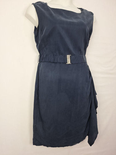 Karen Miller Navy belted Accent Back Dress Size 14 by SwapUp-Online Second Hand Store-Online Thrift Store
